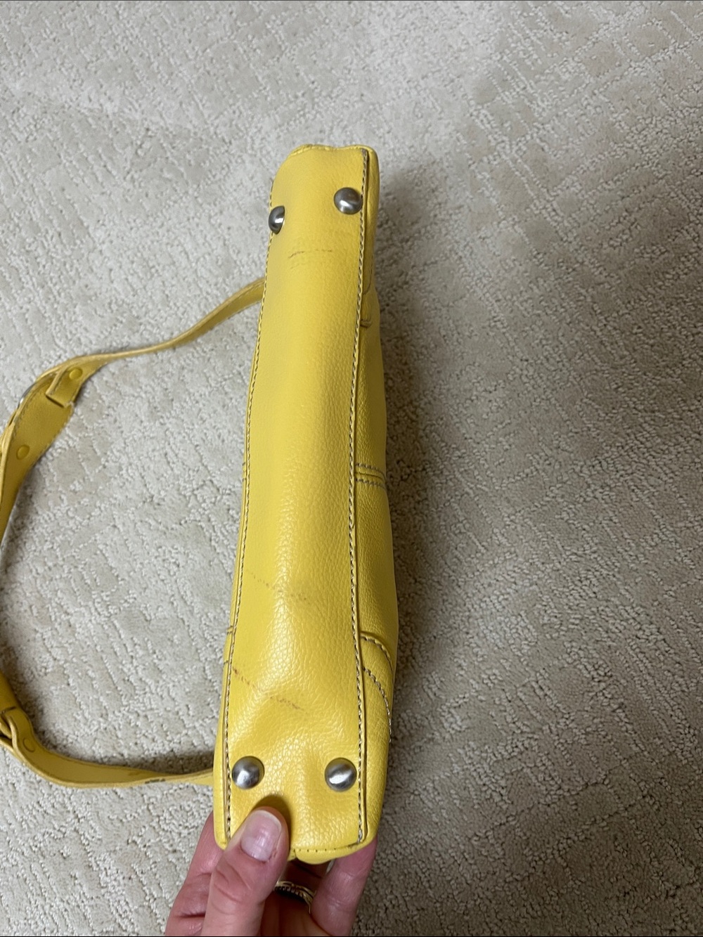 The Sak Yellow Pebbled Leather Shoulder Bag with Silver colored Hardware - Picture 5 of 5